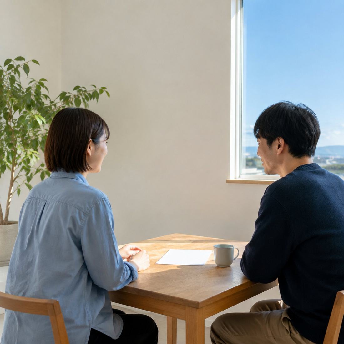 窓口で相談を受けている場面